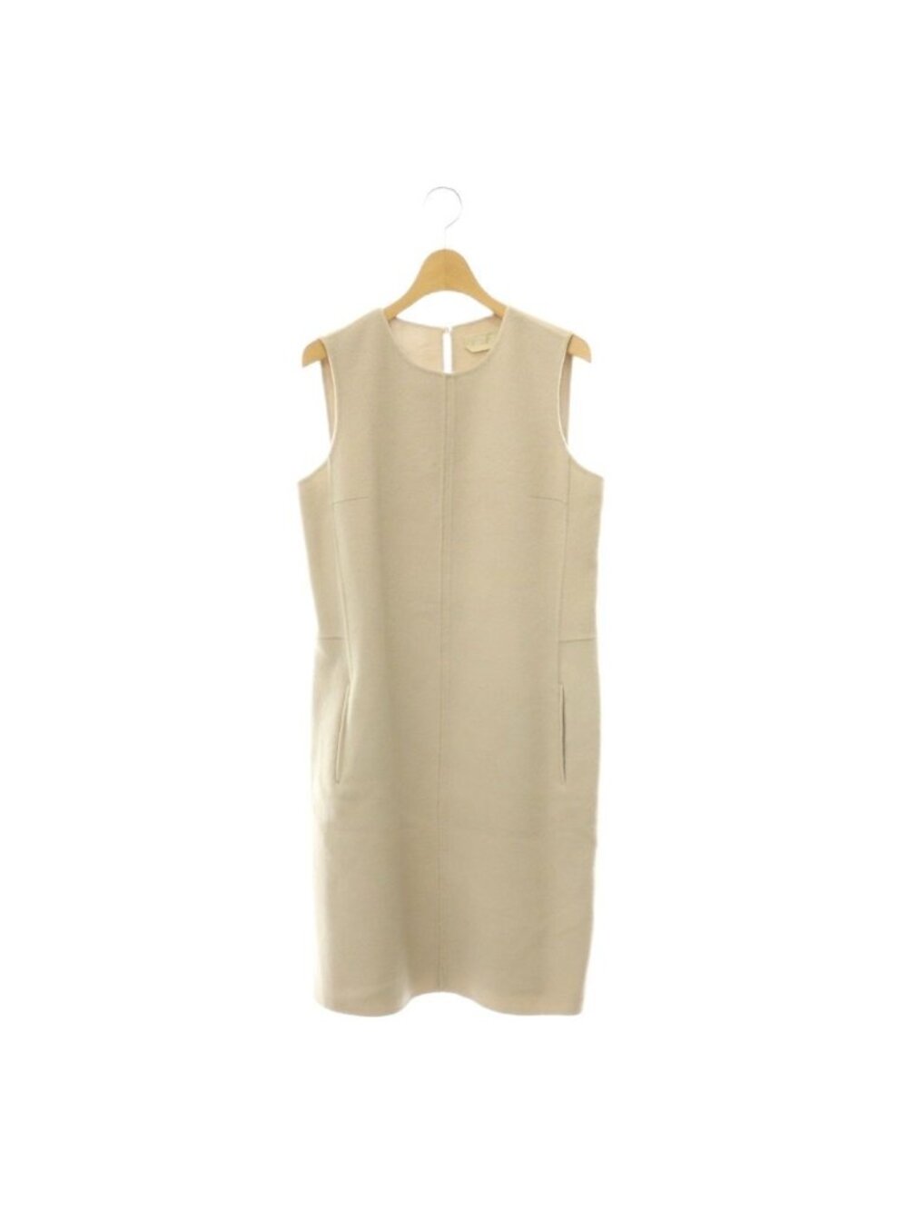 Max Mara S 'S Sleeveless Dress Knee-Length Angora Blend Light Greige